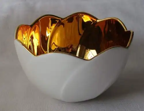 Meissen Porzellan Seerosen Schale Gold Relief Teelicht Anbietschale (158236)