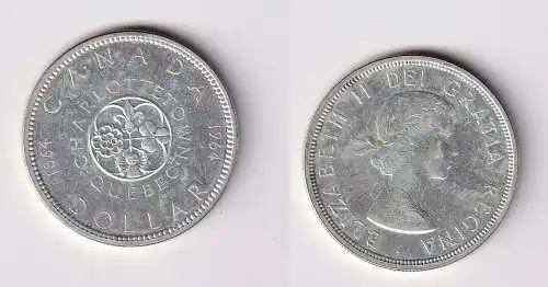 1 Dollar Silber Münze Canada Kanada Lilie, Kleeblatt, Distel & Rose 1964(152248)
