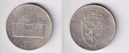 10 Kronen Silber Münze Norwegen 150. Jahrestag der Verfassung 1964 (153596)