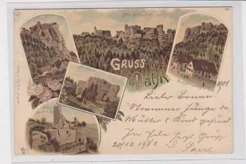 907922 Lithographie Ak Gruss aus Dahn - Jungfernsprung, Alt u. Grafendahn 1901