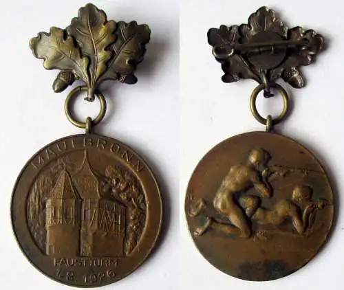 Bronze Schützen Medaille Maulbronn Faustturm 1.8.1926 (131511)