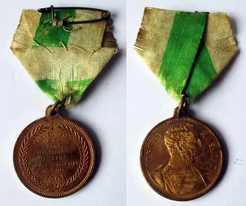 Seltene Medaille Fahnenweihe des K.S. Militärverein Grosspötzschau 1901 (131664)