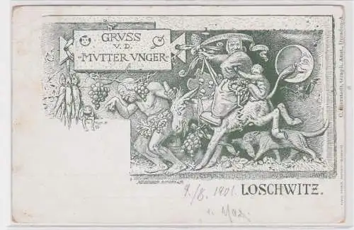 908053 Künstler Ak Gruss con der Mutter Unger Loschwitz 1901