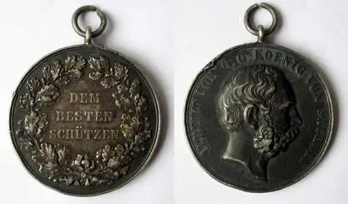 Silber Medaille "Dem besten Schützen" Albert König von Sachsen (131511)