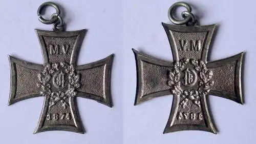 Seltenes Abzeichen Kreuz Militärverein CA ? 1874 (139227)