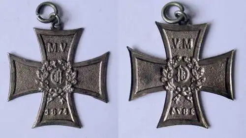 seltenes Abzeichen Kreuz Militärverein CA ? 1874 (139227)