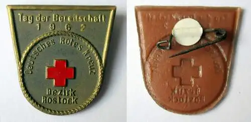 DDR Abzeichen Tag der Bereitschaft DRK Rotes Kreuz Bezirk Rostock 1962 (137258)