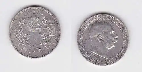 1 Krone Silber Münze Österreich 1915 vz (166328)
