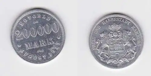 200000 Mark Aluminium Münze Freie Hansestadt Hamburg 1923 (166782)