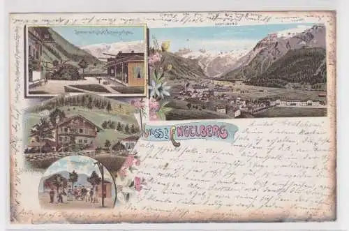 907259 Lithographie Ak Gruss aus Engelberg - Sommerwirtschaft Schweizerhaus 1900