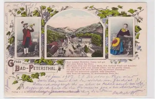 908084 Lithographie Ak Gruss aus Bad-Petersthal 1903