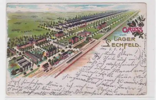 907385 Lithographie Ak Gruss vom Lager Lechfeld 1904