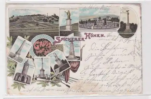 907387 Lithographie Ak Gruss von den Spicherer Höhen 1898
