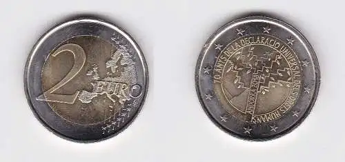 Andorra 2 Euro Gedenkmünze 2018 Menschenrechte Stgl. (166393)