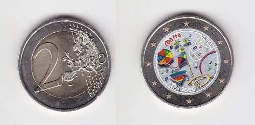 2 Euro Farb Münze Malta Spiele Serie "Von Kindern mit Solidarität" 2020 (166374)