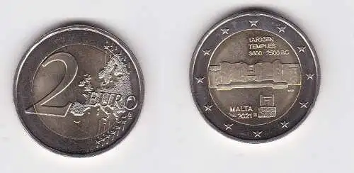 2 Euro Münze Malta Tempel von Traxien 2021 mit Münzzeichen (166451)