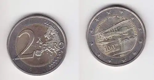 2 Euro Münze 100. Jahrestag des Erstflugs von Malta 2015 (166627)