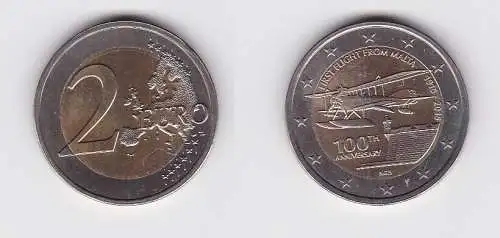 2 Euro Münze 100. Jahrestag des Erstflugs von Malta 2015 mit Mzz (166596)