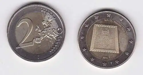 2 Euro Gedenkmünze Malta 2015 AUSRUFUNG DER REPUBLIK MALTA 1974 Mzz (166332)
