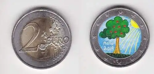 2 Euro Farbmünze Gedenkmünze Malta 2019 Natur und Umwelt (166543)