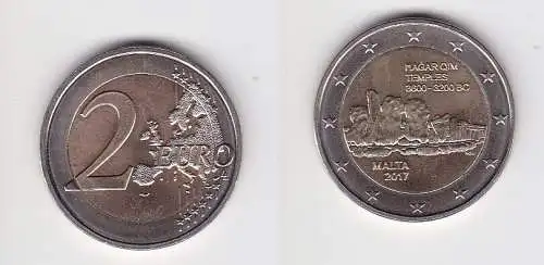 2 Euro Gedenkmünze Malta 2017 Hagar Qim Tempel Stgl. (166698)