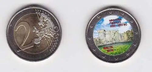 2 Euro Farb Gedenkmünze Malta 2018 Mnajdra Temples Stgl. (166529)