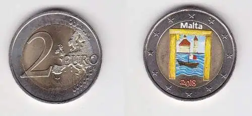 2 Euro Farb Gedenkmünze Malta Kulturelles Erbe 2018 (166624)