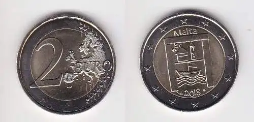 2 Euro Gedenkmünze Malta Kulturelles Erbe 2018 mit Münzzeichen (166444)