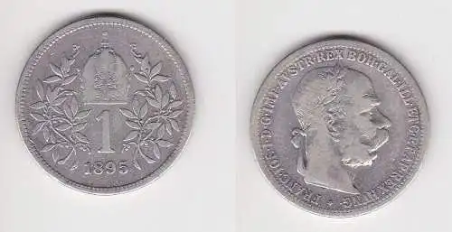 1 Krone Silber Münze Österreich 1895 f.ss (166490)