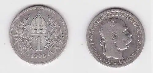 1 Krone Silber Münze Österreich 1900 f.ss (166619)