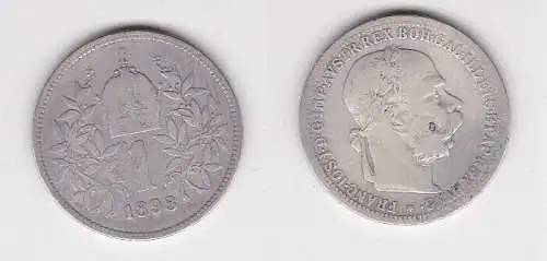 1 Krone Silber Münze Österreich 1898 (166454)