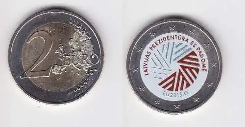 2 Euro Gedenkmünze Lettland 2015 EU Ratspräsidentschaft Stgl. (166437)