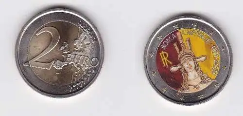 2 Euro Farb Gedenkmünze Italien 150 Jahre Rom 2021 Stgl. (166739)