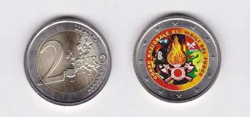 2 Euro Bi-Metall Münze Italien 2020 80 Jahre Feuerwehr in Italien (166414)