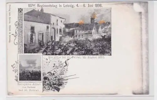 906719 Ak 107er Regimentstag in Leisnig 4.-6. Juni 1898 Schlacht bei St. Privat