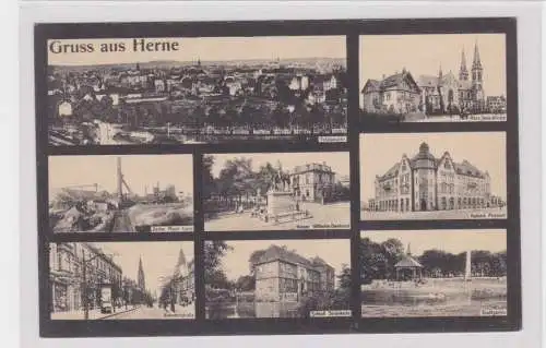 904508 Mehrbild Ak Gruss aus Herne Zeche Bahnhofsstrasse usw. 1923