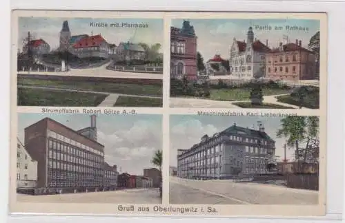 901309 Mehrbild Ak Gruß aus Oberlungwitz i.Sa. Fabriken usw. 1942