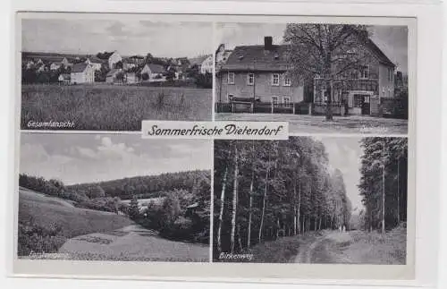 906949 Mehrbild Ak Sommerfrische Dietendorf Dorfplatz mit Colonialwaren 1939