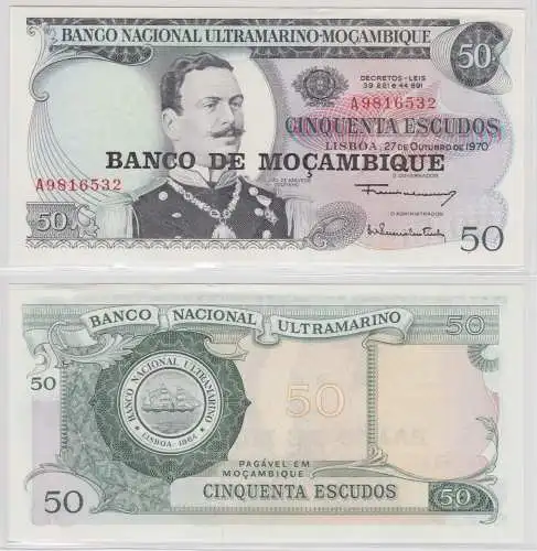 50 Escudos Banknote Mosambik Moçambique 1976 bankfrisch UNC Pick 116 (154267)