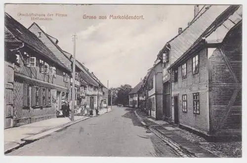 902906 Ak Gruß aus Markoldendorf Geschäftshaus der Firma Hellemann um 1910