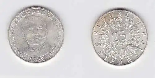 25 Schilling Silber Münze Österreich 1972 Carl Michael Zierer 1843-1922 (133437)
