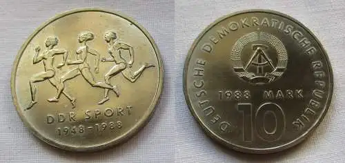 DDR Gedenk Münze 10 Mark 40 Jahre DDR Sport 1988 (124180)