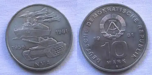 DDR Gedenk Münze 10 Mark 25 Jahre Nationale Volksarmee NVA 1981 (119385)