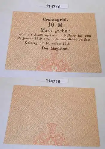 10 Mark Banknote Notgeld Stadt Kolberg 12.November 1918 (114716)