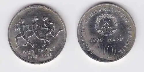 DDR Gedenk Münze 10 Mark 40 Jahre DDR Sport 1988 (121335)