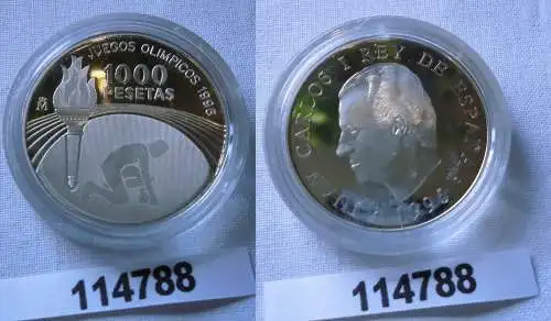 1000 Pesetas Silber Münze Spanien  Olympiade 1996 Atlanta 1995 (114788)