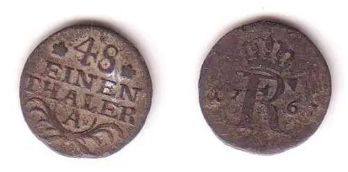 1/48 Taler Billon Münze Preussen 1767 A (114814)