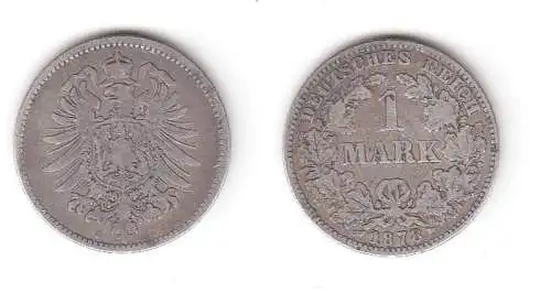 1 Mark Silber Münze Deutschland Kaiserreich 1878 J Jäger Nr.9 (115948)