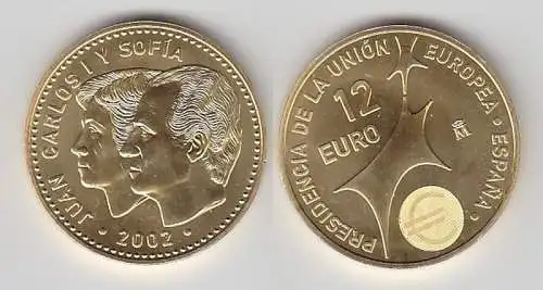 12 Euro Silbermünze Spanien Juan Carlos mit Frau EU Präsidentschaft 2002(117038)