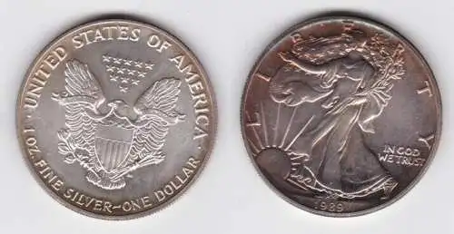 1 Dollar Silber Münze Silver Eagle USA 1989 1 Unze Feinsilber  (141528)